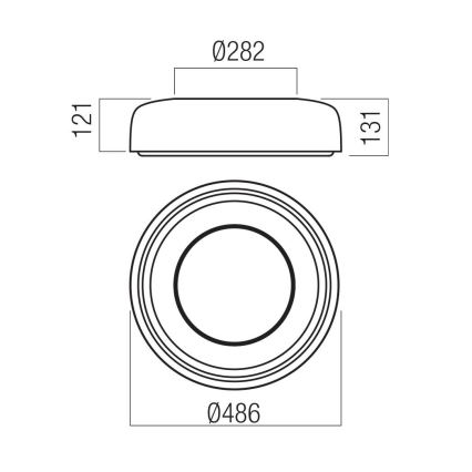 Redo 01-3721 - LED laelamp DIP LED/30W/230V 2700/3000/4000/5000/6500K CRI 90 läbimõõt 48,6 cm beež