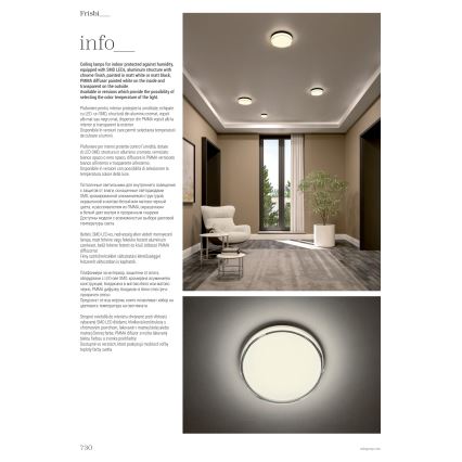 Redo 01-3729 - LED Laevalgusti vannituppa FRISBI LED/8W/230V d. 15 cm CRI 90 IP44 valge