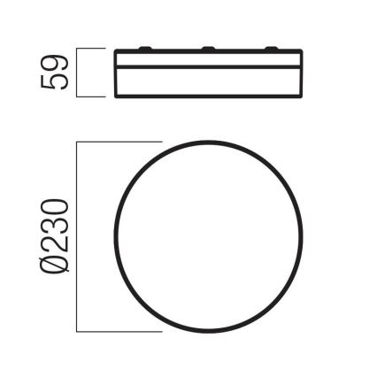 Redo 01-3735 - LED Laevalgusti vannituppa FRISBI LED/12W/230V d. 23 cm CRI 90 3000/4000K IP44 must