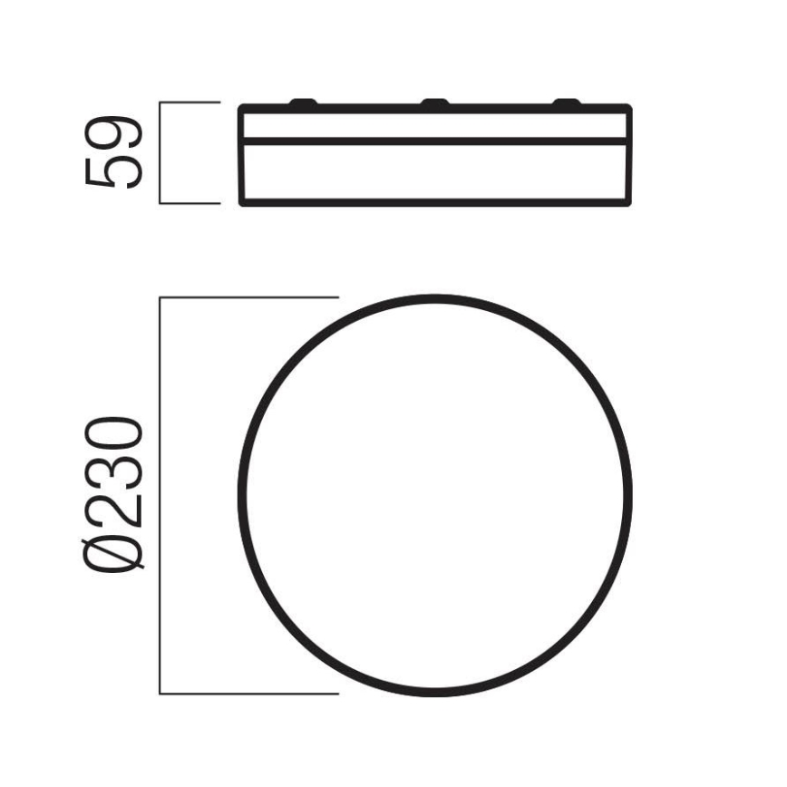 Redo 01-3735 - LED Laevalgusti vannituppa FRISBI LED/12W/230V d. 23 cm CRI 90 3000/4000K IP44 must