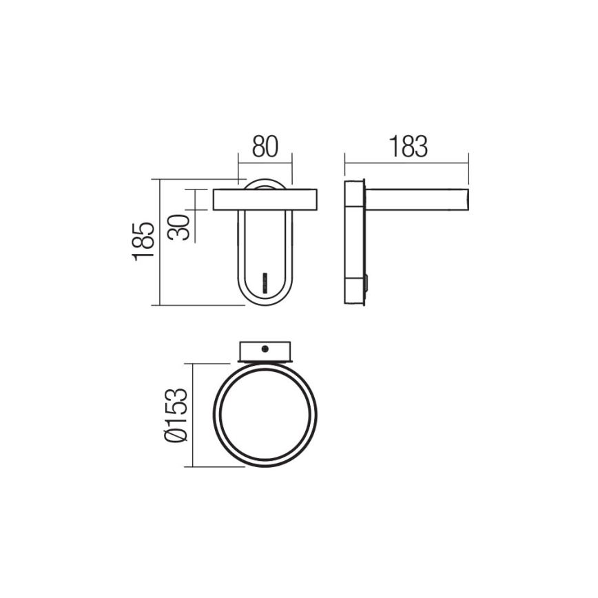 Redo 01-3763 - LED Seinavalgusti KEEN LED/6W/230V CRI 90 3000K valge