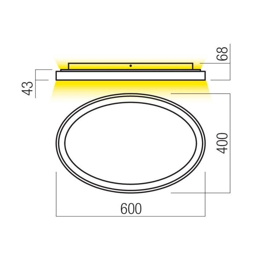 Redo 01-3806 - LED hämardatav laevalgusti NOBU LED/60W/230V 3000/4000K CRI 90 valge