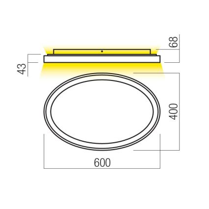 Redo 01-3808 - Hämardatav laevalgusti NOBU LED/60W/230V 3000/4000K CRI 90, must