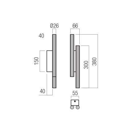 Redo 01-3850 - NIKOS LED-seinavalgusti 4xLED/4W/230V 3000K CRI 90 valge