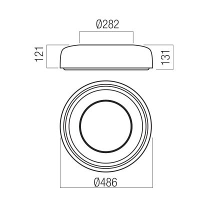 Redo 01-3940 - LED laelamp DIP LED/30W/230V 2700/3000/4000/5000/6500K CRI 90 Ø 48,6 cm valge