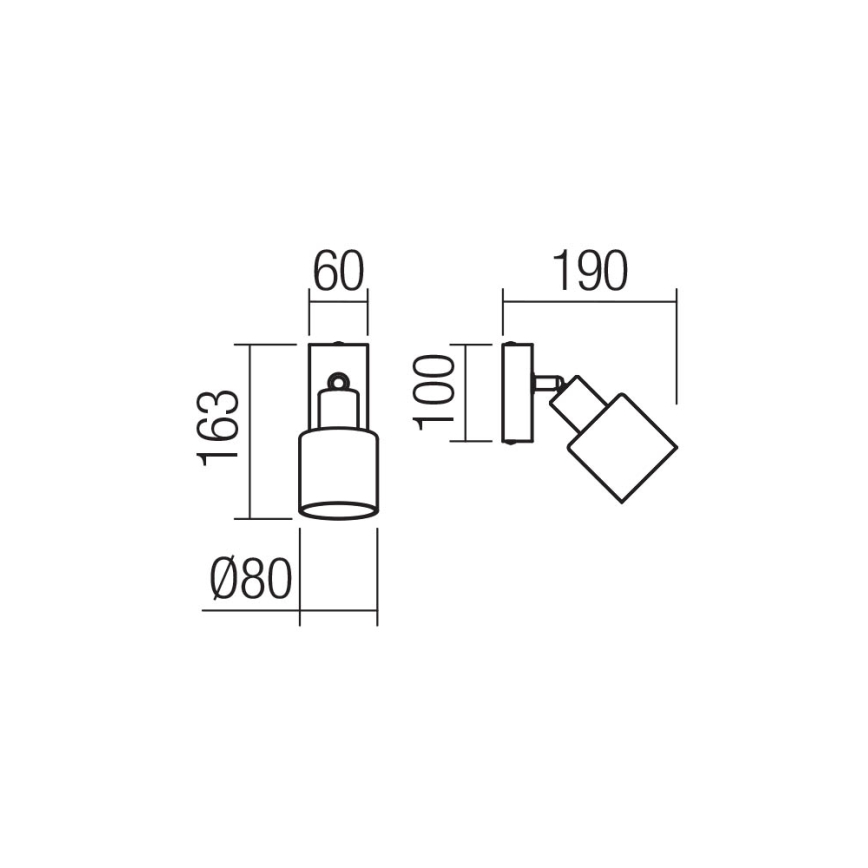 Redo 01-3984 - Kohtvalgusti seinale ROTIS 1xE14/15W/230V