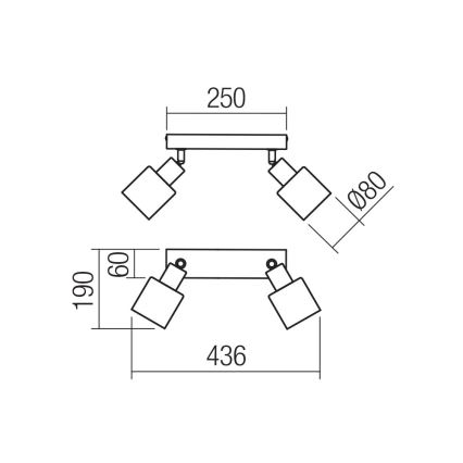 Redo 01-3985 - Kohtvalgusti ROTIS 2xE14/15W/230V