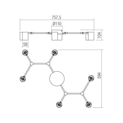 Redo 01-4048 - Kohtvalgusti WEBB 6xGU10/10W/230V must