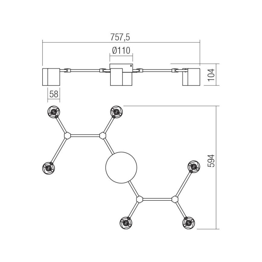 Redo 01-4048 - Kohtvalgusti WEBB 6xGU10/10W/230V must
