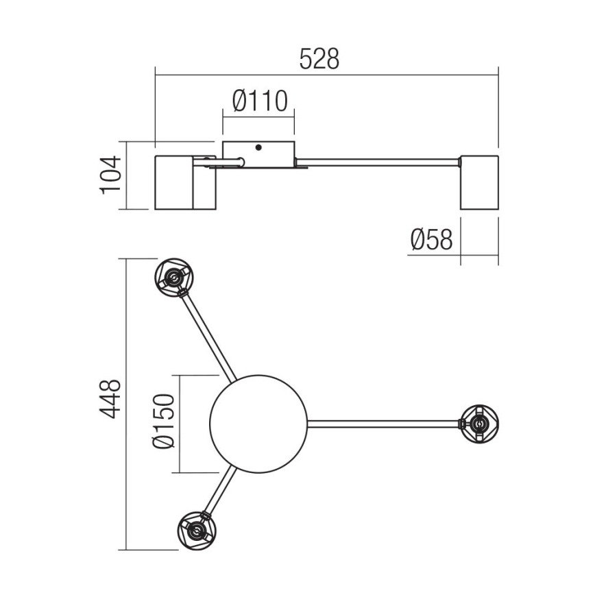 Redo 01-4050 - Kohtvalgusti NOA 3xGU10/10W/230V must