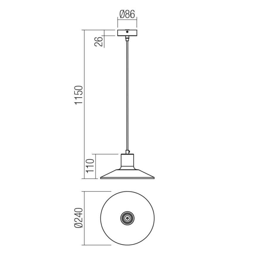 Redo 01-4054 - Lühter FRESNO 1xE27/42W/230V d. 24 cm