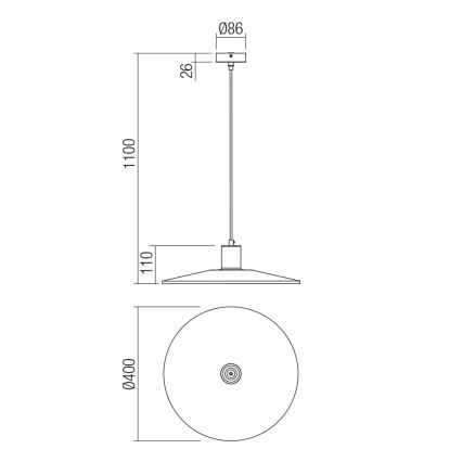 Redo 01-4055 - Lühter FRESNO 1xE27/42W/230V d. 40 cm