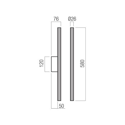Redo 01-4059 - NIKOS LED seinavalgusti, hämardatav, 10W/230V, CRI 90, must