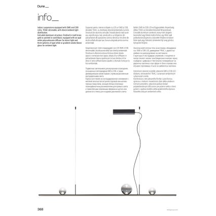 Redo 01-4302 - hämardatav LED-rippvalgusti kaabliga DUNE LED/48W/230V 3000K CRI 90 must/suitsune