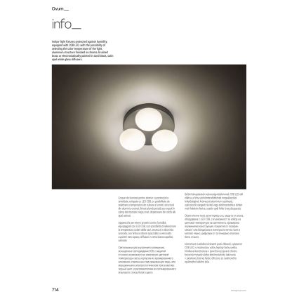 Redo 01-4306 - OVUM LED-vannitoa laelamp 3xLED/5W/230V 3000/4000K CRI 90 läbimõõt 24 cm IP44 valge/läikiv kroom