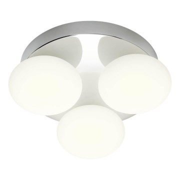 Redo 01-4306 - OVUM LED-vannitoa laelamp 3xLED/5W/230V 3000/4000K CRI 90 läbimõõt 24 cm IP44 valge/läikiv kroom