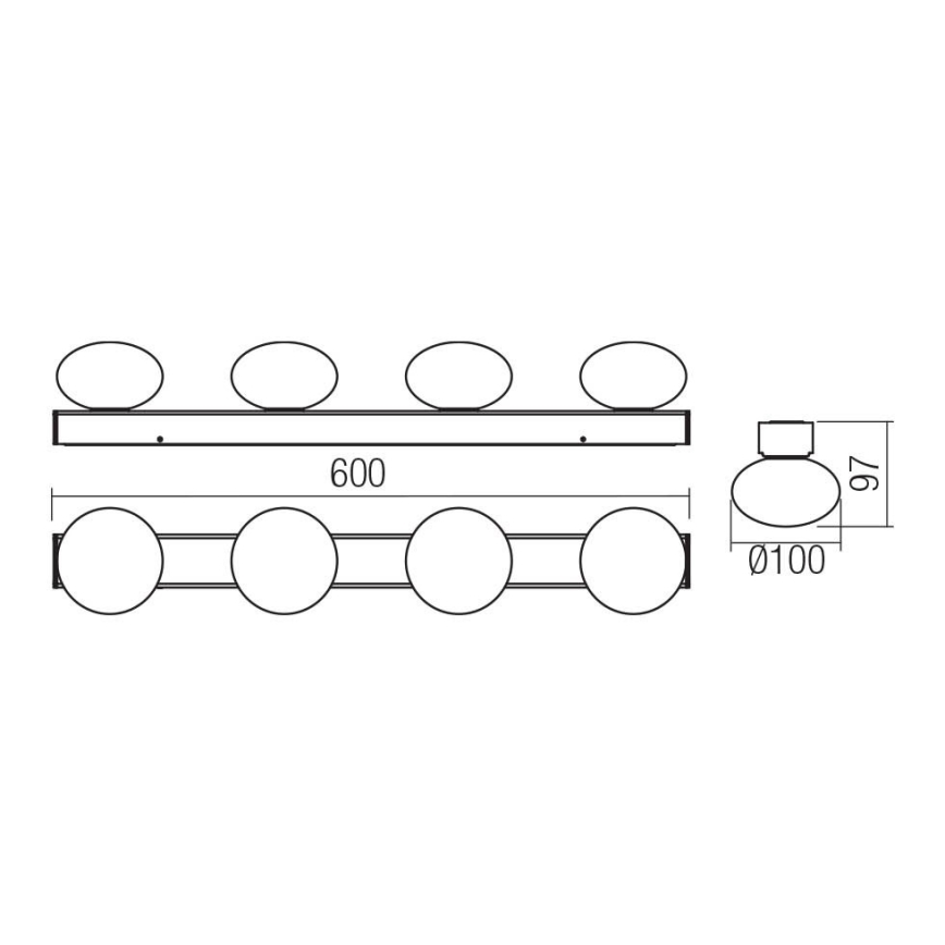 Redo 01-4309 - LED vannitoa laevalgusti OVUM 4xLED/5W/230V 3000/4000K CRI 90 IP44 valge/läikiv kroom