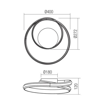 Redo 01-4356 - TORSION LED hämardatav seinavalgusti 30W/230V, 2700/3000/4000K, CRI 90, must