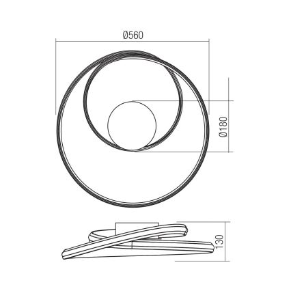 Redo 01-4357 - Hämardatav LED-laelamp TORSION LED/40W/230V, 2700/3000/4000K, CRI 90, Ø 56 cm, valge