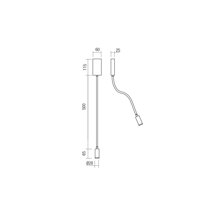 Redo 01-4475 - painduv LED-lugemislamp WALLIE LED/3W/230V CRI 90 USB pronksvärvi