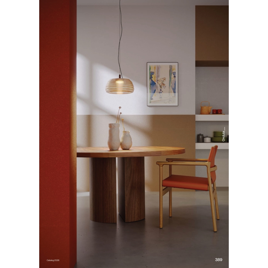 Redo 01-4542 - ONDULA LED hämardatav lühter riputuskaabliga LED/16W/230V 2700K/3000K CRI 90 läbimõõt 41 cm beež/suitsuhall