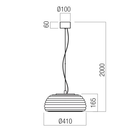 Redo 01-4542 - ONDULA LED hämardatav lühter riputuskaabliga LED/16W/230V 2700K/3000K CRI 90 läbimõõt 41 cm beež/suitsuhall