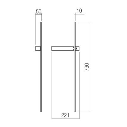 Redo 01-4672 - LED seinavalgusti TANGENT LED/6W/230V 2700/2850/3000K CRI 90 kuldne