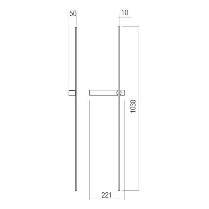 Redo 01-4674 - TANGENT LED-seinavalgusti, 9W, 230V, valgustemperatuurid 2700/2850/3000K, CRI 90, kuldne