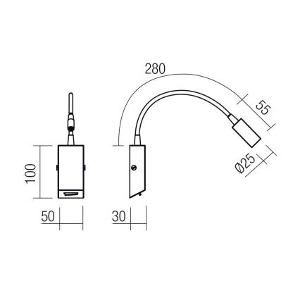 Redo 01-4802 - painduv LED-lamp HELLO LED/3W/230V pronks
