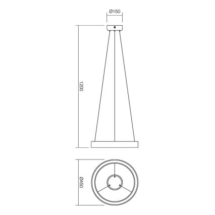 Redo 01-671 - LED Lühter LOOP LED/38W/230V d. 45 cm valge