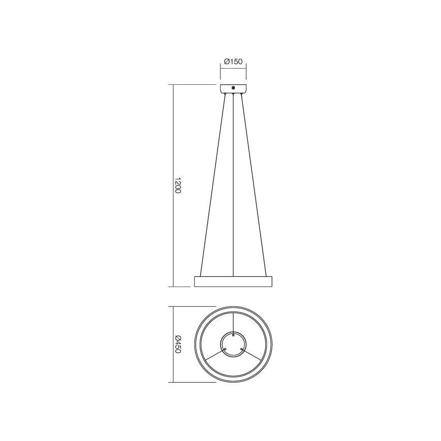 Redo 01-671 - LED Lühter LOOP LED/38W/230V d. 45 cm valge