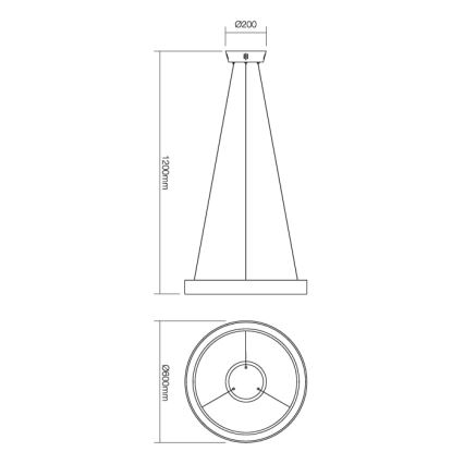 Redo 01-672 - LED Lühter LOOP LED/48W/230V d. 60 cm valge