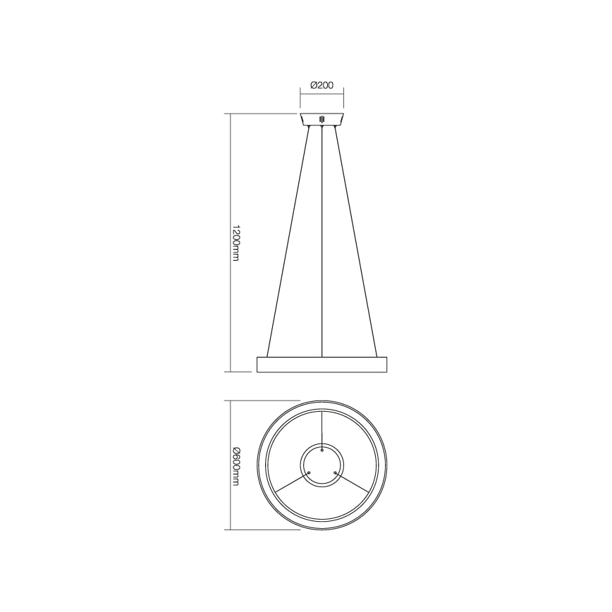 Redo 01-672 - LED Lühter LOOP LED/48W/230V d. 60 cm valge