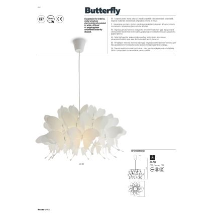 Redo 01-781 - Lühter BUTTERFLY 1xE27/42W/230V