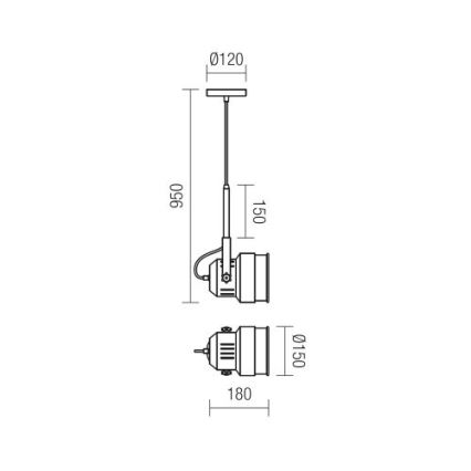 Redo 01-787 - Lühter STUDIO 1xE27/42W/230V