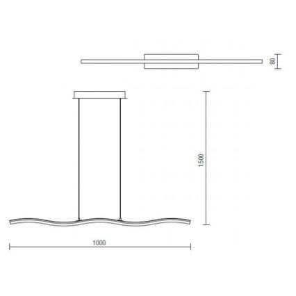 Redo 01-893 - LED ripplühter kaablil PULSE LED/23,1W/230V mattkroom