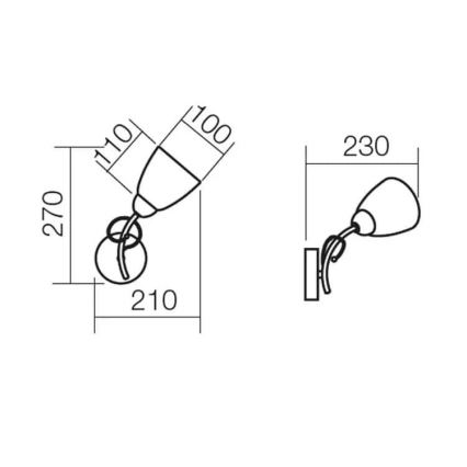 Redo 02-649 - Seinavalgusti NOELLA 1xE14/28W/230V messing