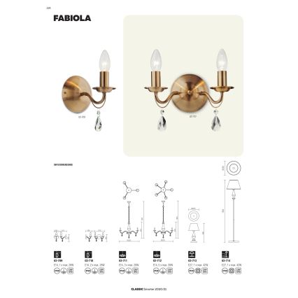 Redo 02-709 - Seinavalgusti FABIOLA 1xE14/28W/230V