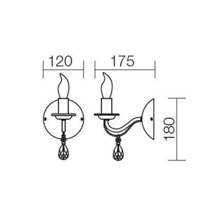 Redo 02-709 - Seinavalgusti FABIOLA 1xE14/28W/230V