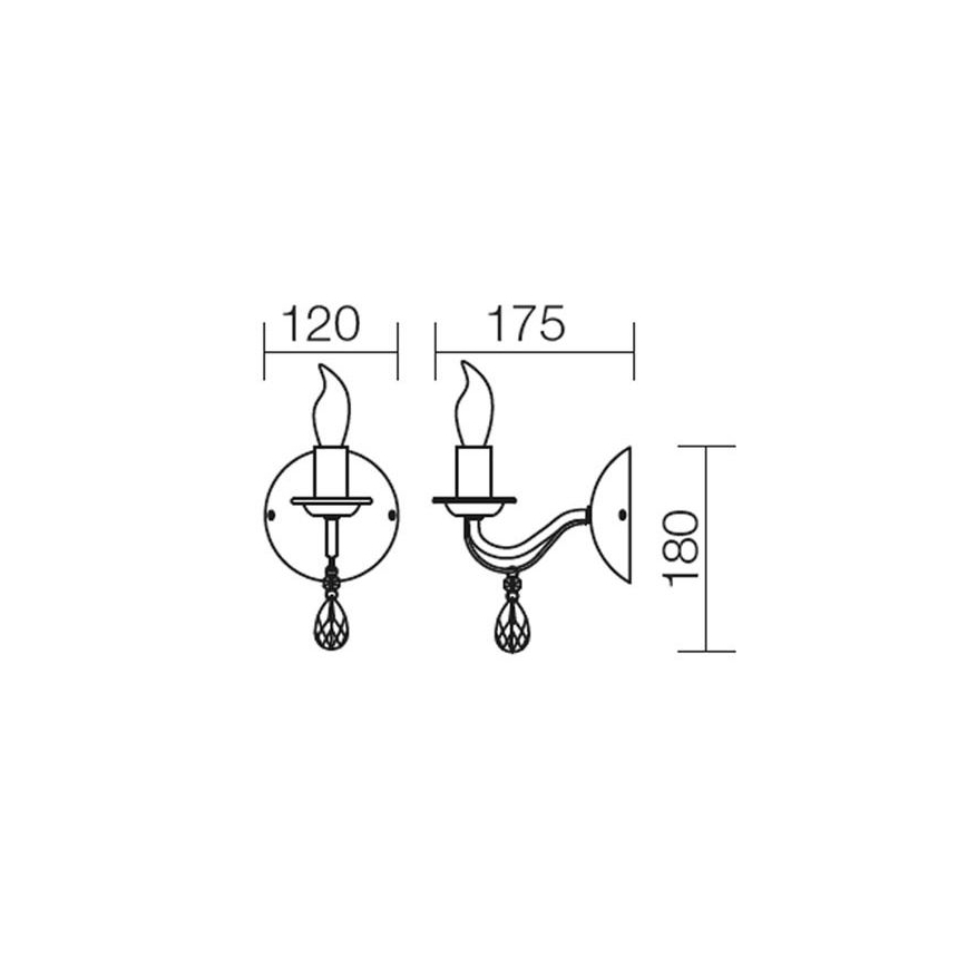 Redo 02-709 - Seinavalgusti FABIOLA 1xE14/28W/230V
