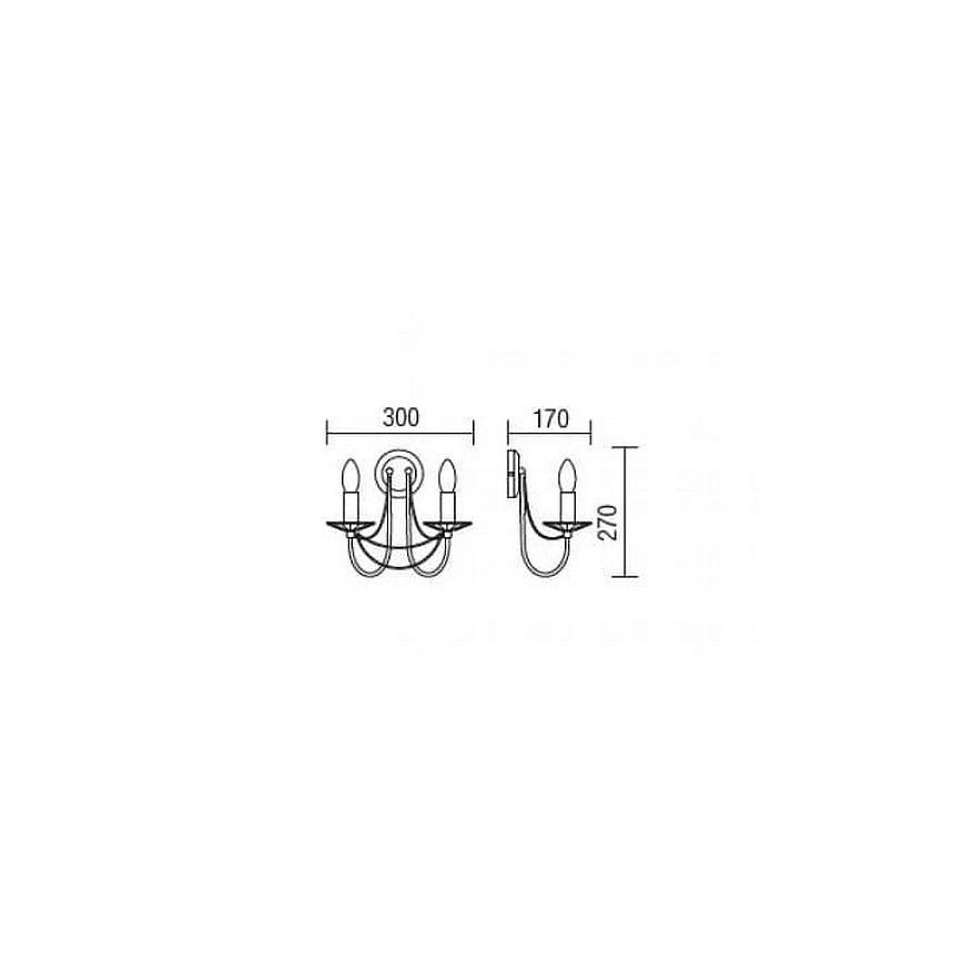 Redo 02-859 - Seinavalgusti ARIEL 2xE14/28W/230V vask
