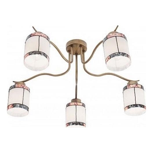 Redo 02-888 - Pinnale kinnitatav lühter DEKOR 5xE27/42W/230V d. 52,3 cm pronks