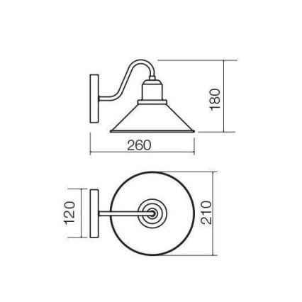 Redo 02-934 - Seinavalgusti VERNER 1xE27/42W/230V