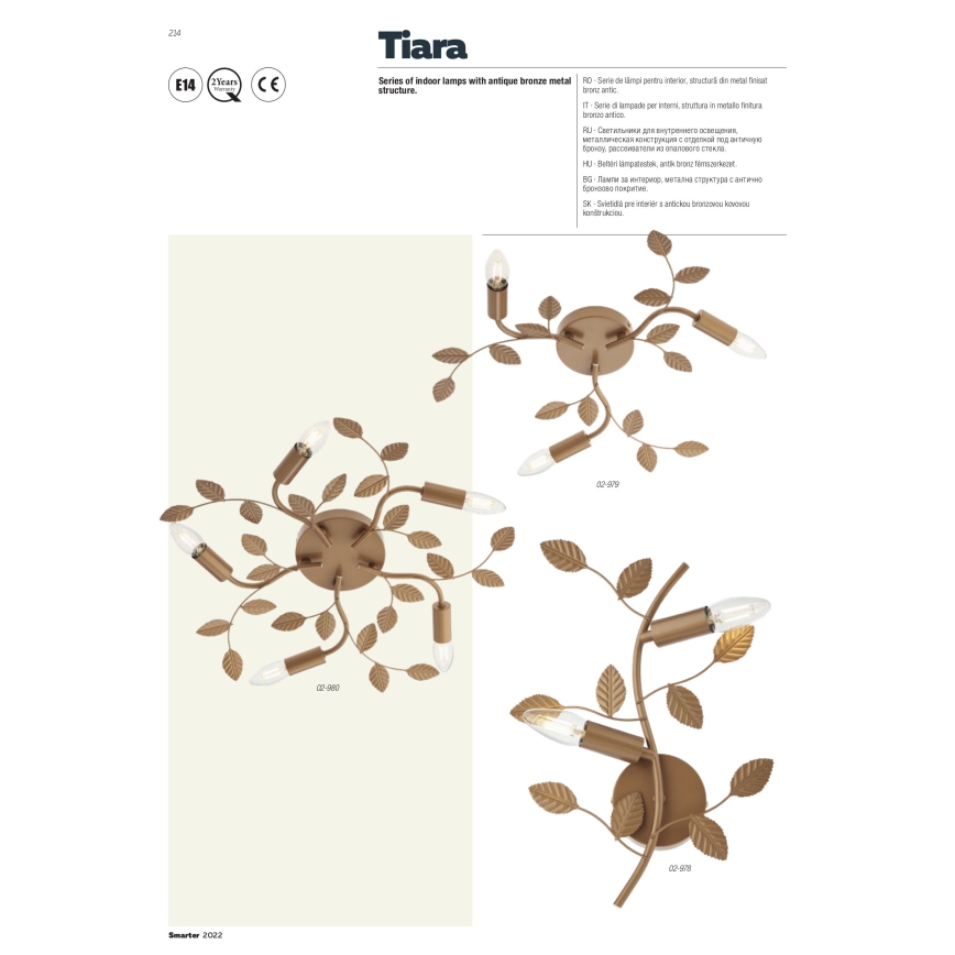 Redo 02-981 - Pinnale kinnitatav lühter TIARA 7xE14/28W/230V