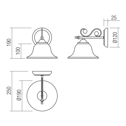 Redo 02-989 - Seinavalgusti VERSUS 1xE27/42W/230V