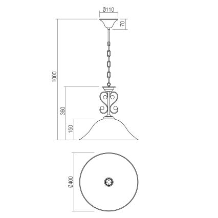 Redo 02-990 - Lühter VERSUS 1xE27/42W/230V