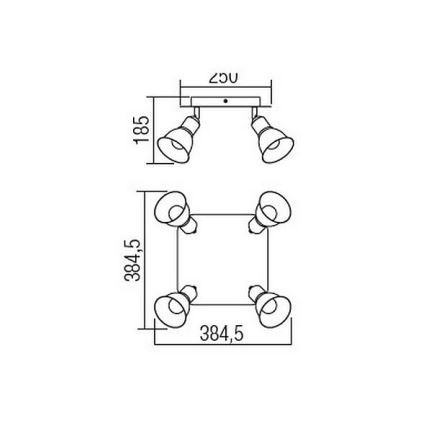 Redo 04-466 - Kohtvalgusti OLAF 4xE14/12W/230V