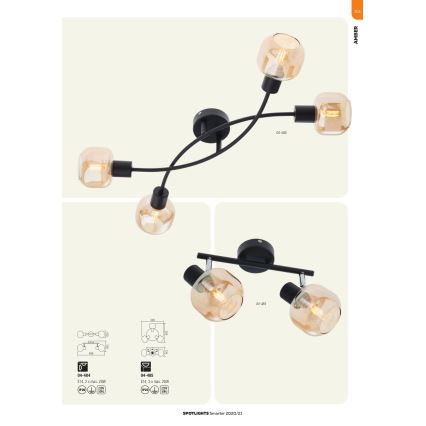 Redo 04-483 - Kohtvalgusti seinale AMBER 1xE14/28W/230V