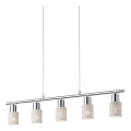 Redo 04-509 - Ripplamp kaablil VERTIGO 5xE14/28W/230V läikiv kroom/valge