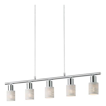 Redo 04-509 - Ripplamp kaablil VERTIGO 5xE14/28W/230V läikiv kroom/valge
